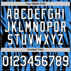 Custom Black White-Powder Blue 3D Esports Performance T-Shirt