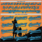 Custom Bay Orange Sky Blue-Black 3D Pattern Design Father's Day Family Love Authentic Baseball Jersey