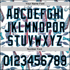 Custom White Black-Sky Blue 3D Pattern Design Father's Day Mustache And Tie Authentic Baseball Jersey