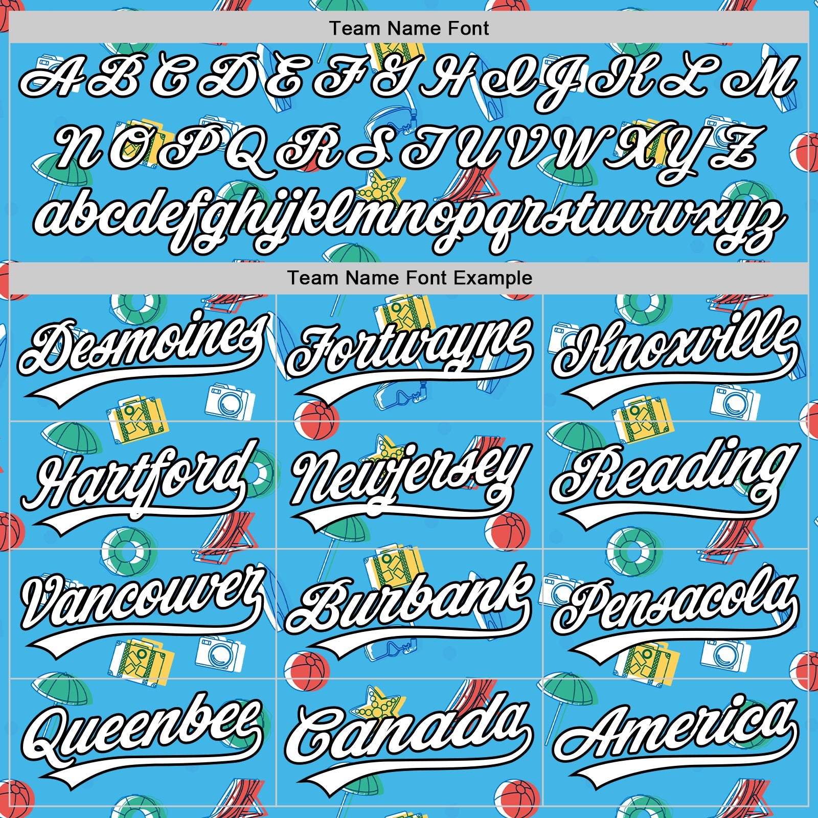 Custom Sky Blue White-Black 3D Hawaii Beach Holiday Authentic Baseball Jersey