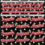 Custom Black Fire Red-White 3D Pattern Design Foodie Fast Food Sandwich Authentic Baseball Jersey