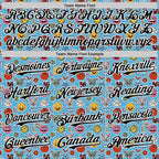 Custom Sky Blue Black-White 3D Pattern Design Funny Cartoon Emoji Authentic Baseball Jersey