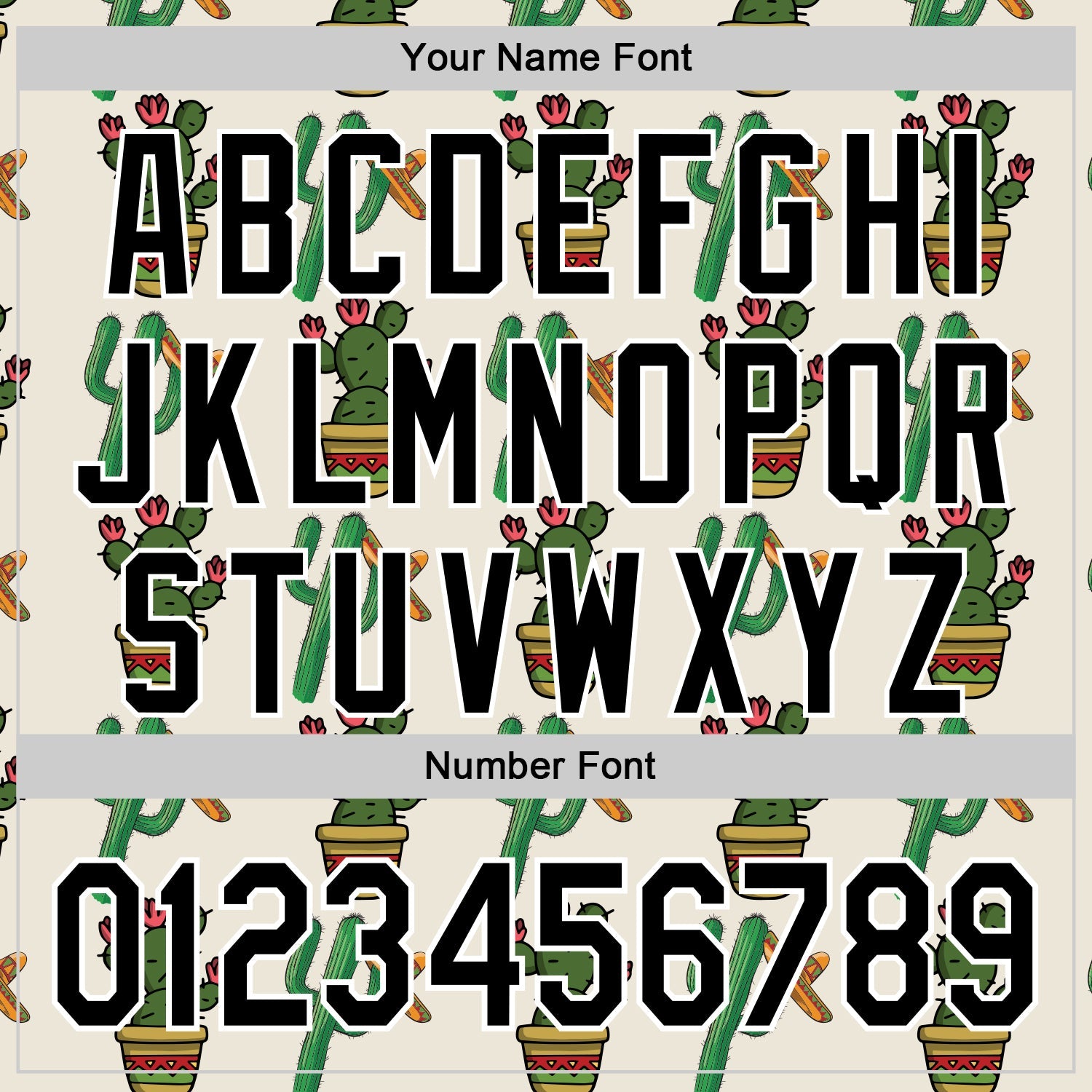 Custom Cream Black-White 3D Mexican Cactus Authentic Baseball Jersey