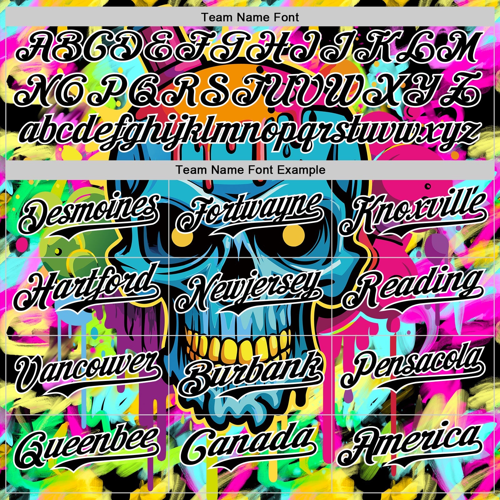 Custom Black White 3D Graffiti Skull Authentic Baseball Jersey