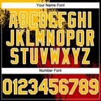 Custom Gold Black-Red 3D Pattern Design Abstract Brush Stroke Authentic Baseball Jersey