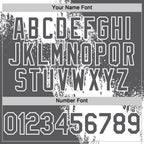 Custom White Steel Gray 3D Pattern Design Abstract Brush Stroke Authentic Baseball Jersey