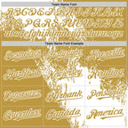 Custom White Old Gold 3D Pattern Design Abstract Brush Stroke Authentic Baseball Jersey