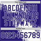 Custom White Dark Purple 3D Pattern Design Abstract Brush Stroke Authentic Baseball Jersey