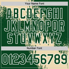 Custom Cream Green-White 3D Pattern Design Abstract Brush Stroke Authentic Baseball Jersey