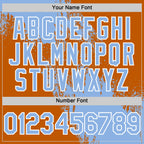 Custom Light Blue Texas Orange-White 3D Pattern Design Abstract Brush Stroke Authentic Baseball Jersey