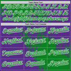 Custom Grass Green Purple-White 3D Pattern Design Abstract Brush Stroke Authentic Baseball Jersey