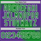 Custom Grass Green Purple-White 3D Pattern Design Abstract Brush Stroke Authentic Baseball Jersey