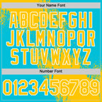 Custom Yellow Lakes Blue-White 3D Pattern Design Abstract Brush Stroke Authentic Baseball Jersey