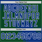 Custom Royal Green-White 3D Pattern Design Abstract Brush Stroke Authentic Baseball Jersey