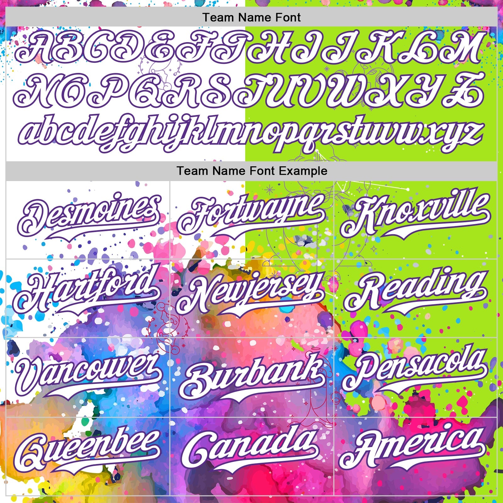 Custom Neon Green White-Purple 3D Pattern Design Graffiti Splash And Constellation Space Galaxy Star Authentic Baseball Jersey