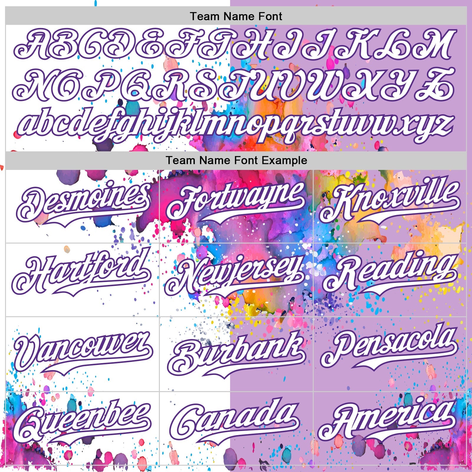 Custom Light Purple White-Purple 3D Pattern Design Graffiti Splash Authentic Baseball Jersey