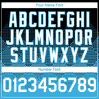 Custom Black White-Sky Blue 3D Gradient Square Shape Authentic Baseball Jersey