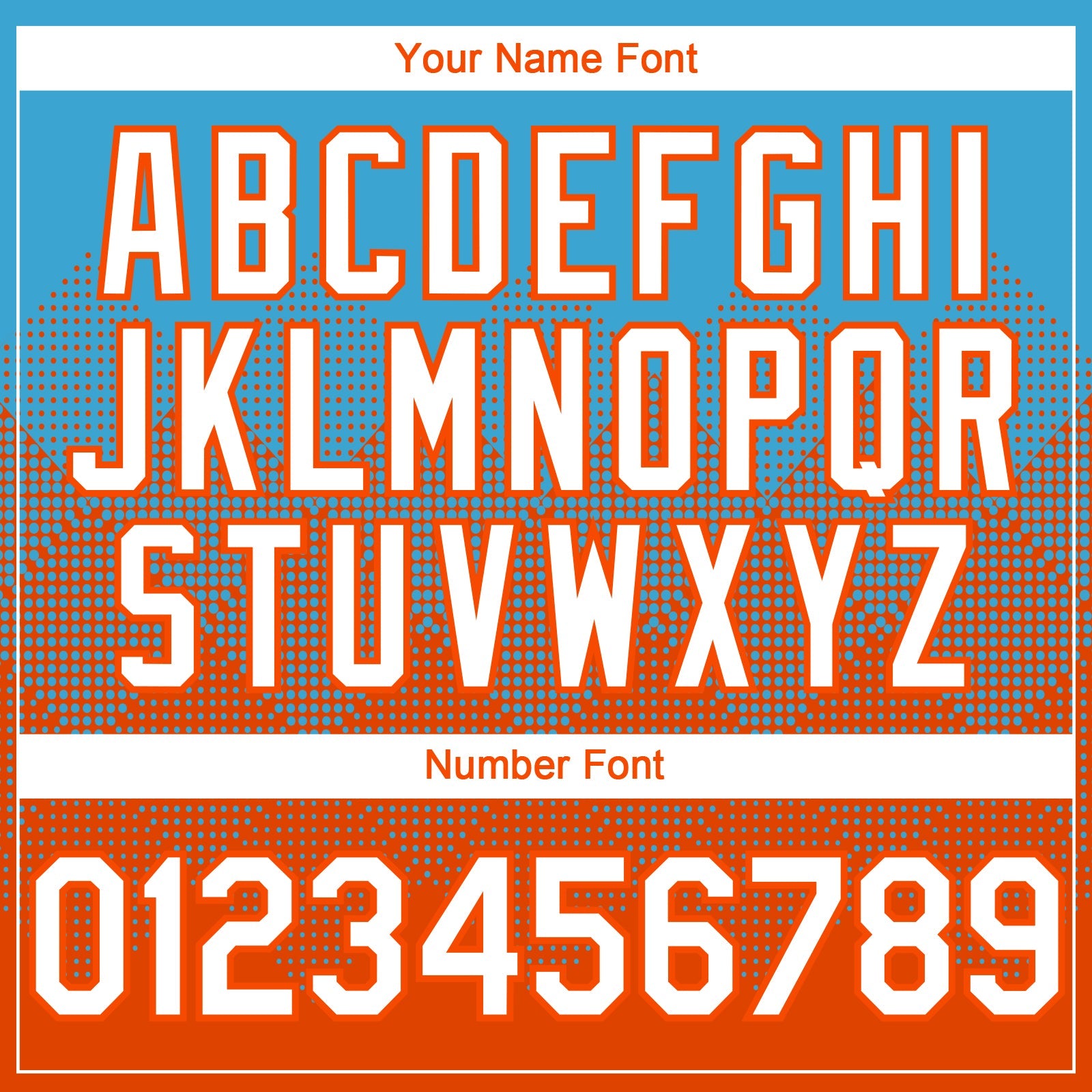 Custom Sky Blue White-Orange 3D Gradient Square Shape Authentic Baseball Jersey