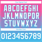 Custom Pink White-Sky Blue 3D Gradient Square Shape Authentic Baseball Jersey