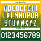 Custom Gold White-Green 3D Gradient Square Shape Authentic Baseball Jersey