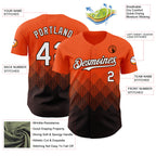 Custom Orange White-Brown 3D Gradient Square Shape Authentic Baseball Jersey