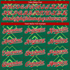 Custom Kelly Green Red-White 3D Mexico Mexican Flag Authentic Baseball Jersey