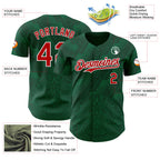 Custom Kelly Green Red-White 3D Mexico Authentic Baseball Jersey