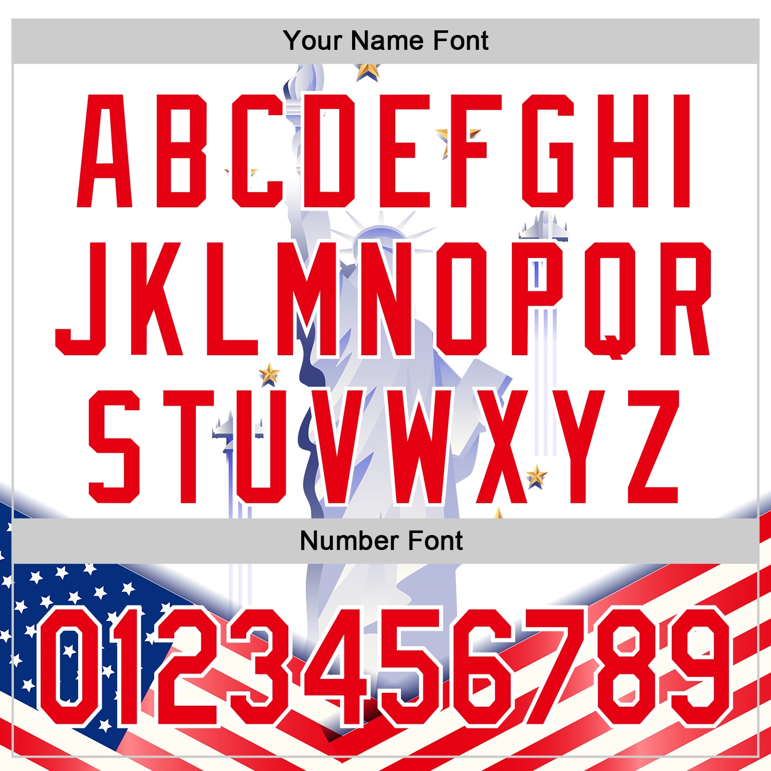 Custom White Fire Red 3D Patriotic American Flag And Statue of Liberty Authentic Baseball Jersey