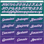 Custom Teal White-Purple 3D Pattern Design Gradient Square Shapes Performance T-Shirt