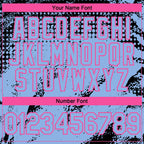 Custom Black Light Blue-Pink 3D Pattern Design Splash Grunge Fragment Authentic Baseball Jersey