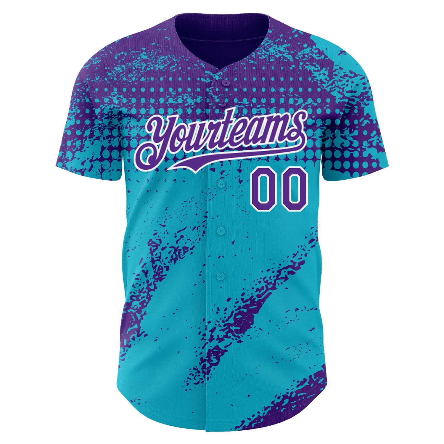 Custom Purple Lakes Blue-White 3D Pattern Design Splash Grunge Fragment Authentic Baseball Jersey