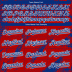 Custom Royal Red-White 3D Pattern Design Splash Grunge Fragment Authentic Baseball Jersey