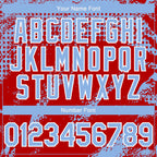 Custom Light Blue Red-White 3D Pattern Design Splash Grunge Fragment Authentic Baseball Jersey