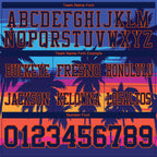 Custom Royal Navy-Orange 3D Pattern Tropical Palm Trees Authentic Football Jersey
