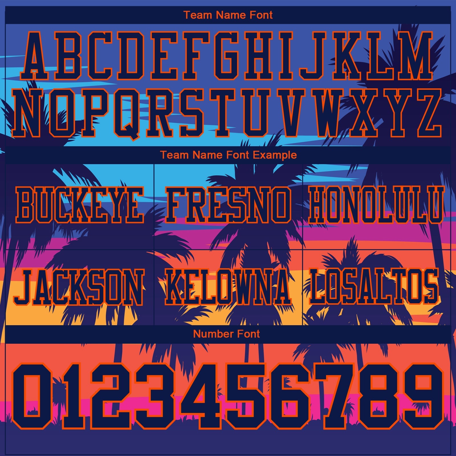 Custom Royal Navy-Orange 3D Pattern Tropical Palm Trees Authentic Football Jersey