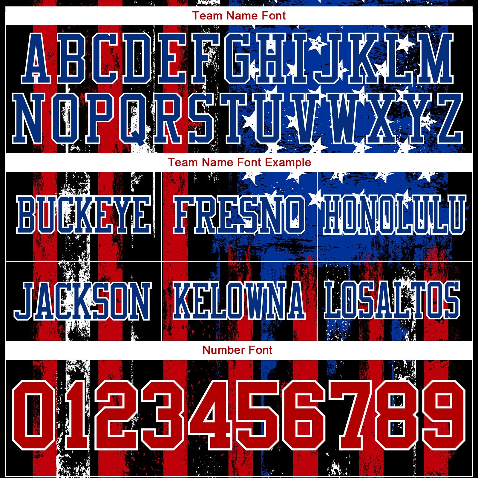 Custom Black Red Royal-White 3D Pattern American Flag Authentic Football Jersey