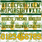 Custom White Gold-Green 3D Pattern Fruit Pineapple Authentic Football Jersey