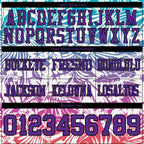 Custom White Purple-Black 3D Pattern Tropical Hawaii Jungle Leaves Authentic Football Jersey