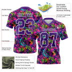 Custom Graffiti Pattern Purple-White 3D Pattern Splash Authentic Football Jersey
