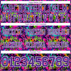 Custom Graffiti Pattern Purple-White 3D Pattern Splash Authentic Football Jersey