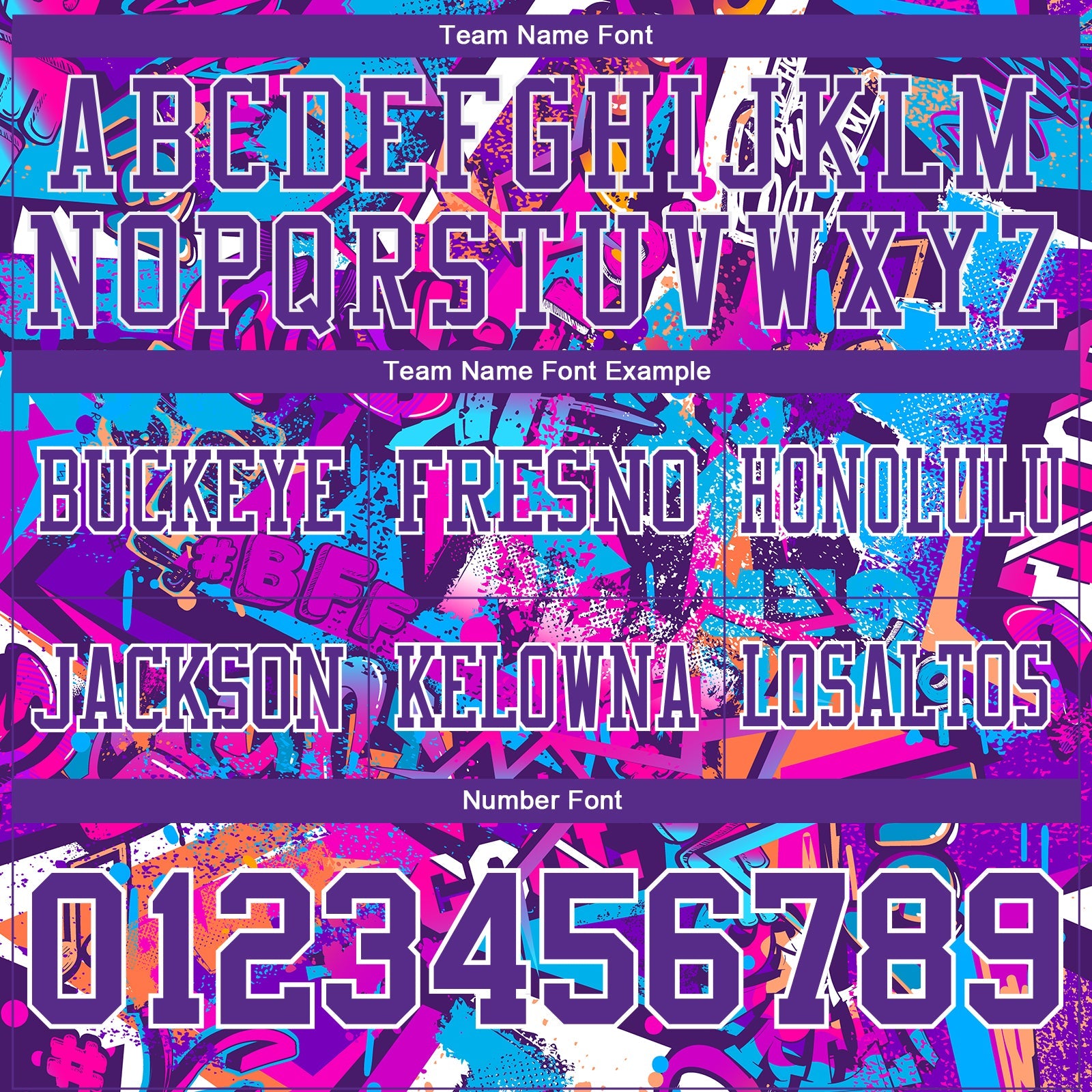 Custom Graffiti Pattern Purple-White 3D Pattern Splash Authentic Football Jersey