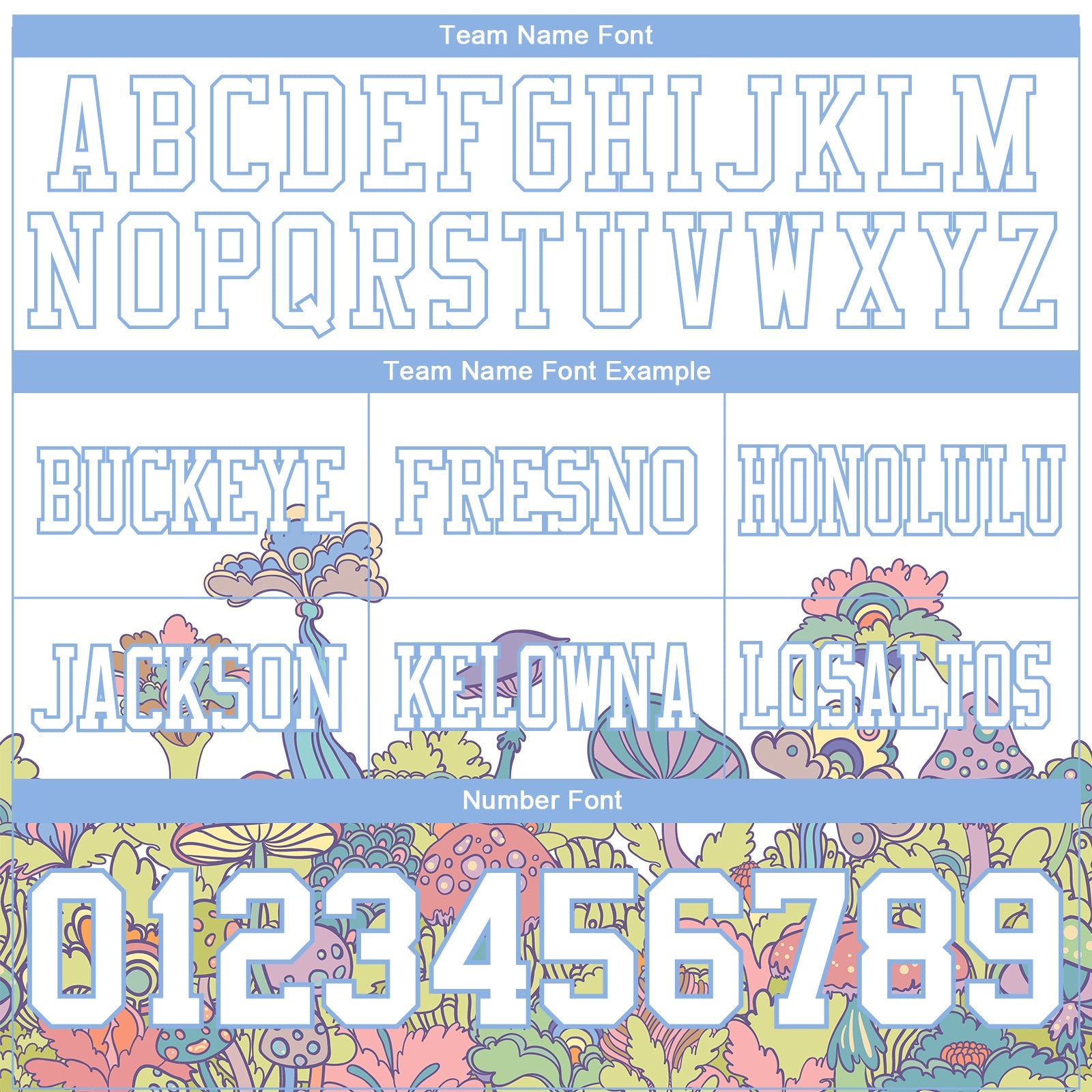 Custom White Light Blue 3D Pattern Colorful Flowers And Mushrooms Psychedelic Hallucination Authentic Football Jersey