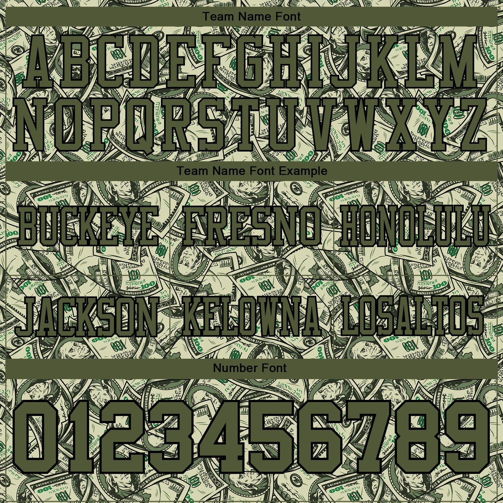 Custom Green Olive-Black 3D Pattern Dollar Authentic Football Jersey