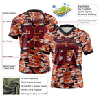 Custom Camo Crimson-Black 3D Pattern Salute To Service Authentic Football Jersey