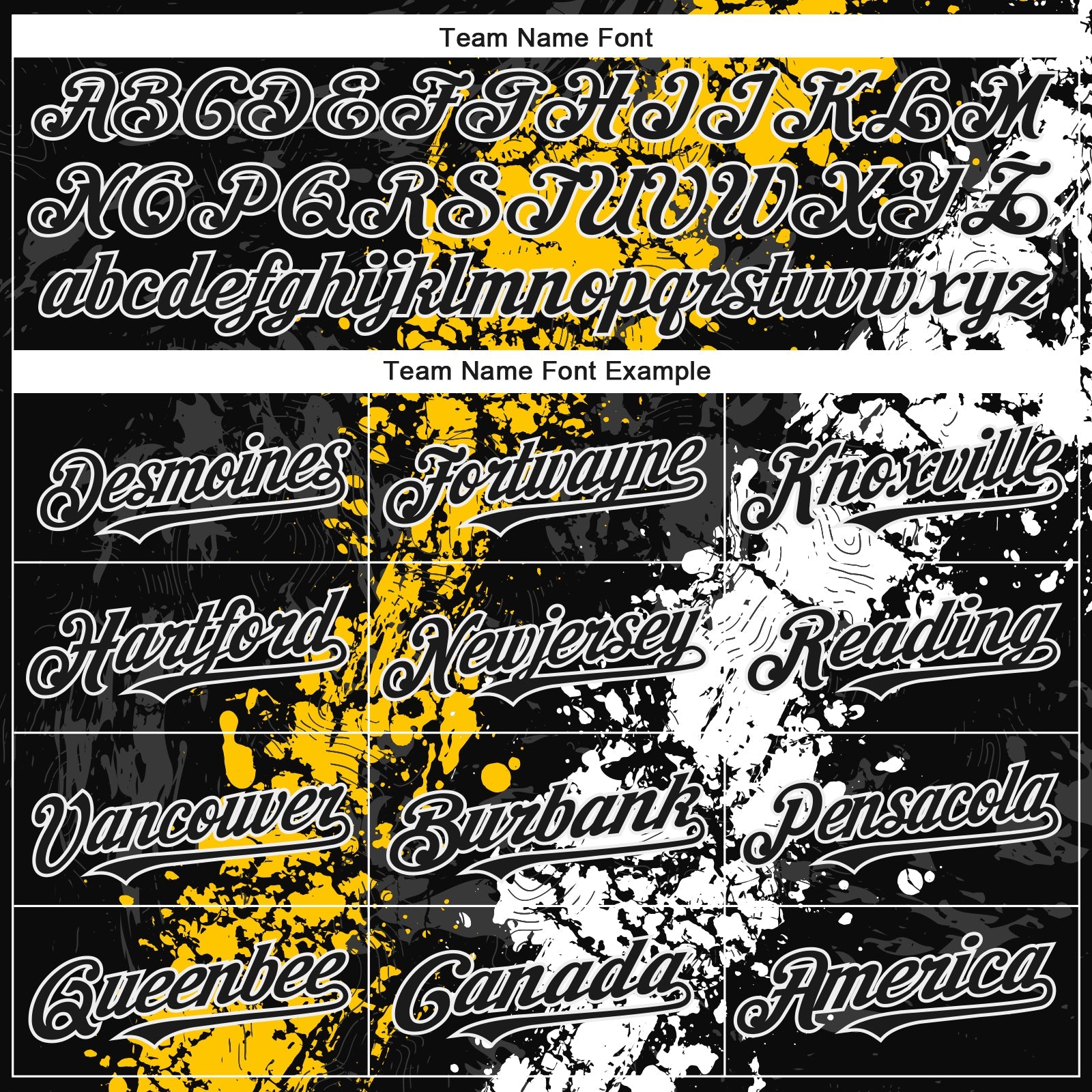 Custom Black Yellow-White 3D Pattern Design Splash Authentic Baseball Jersey