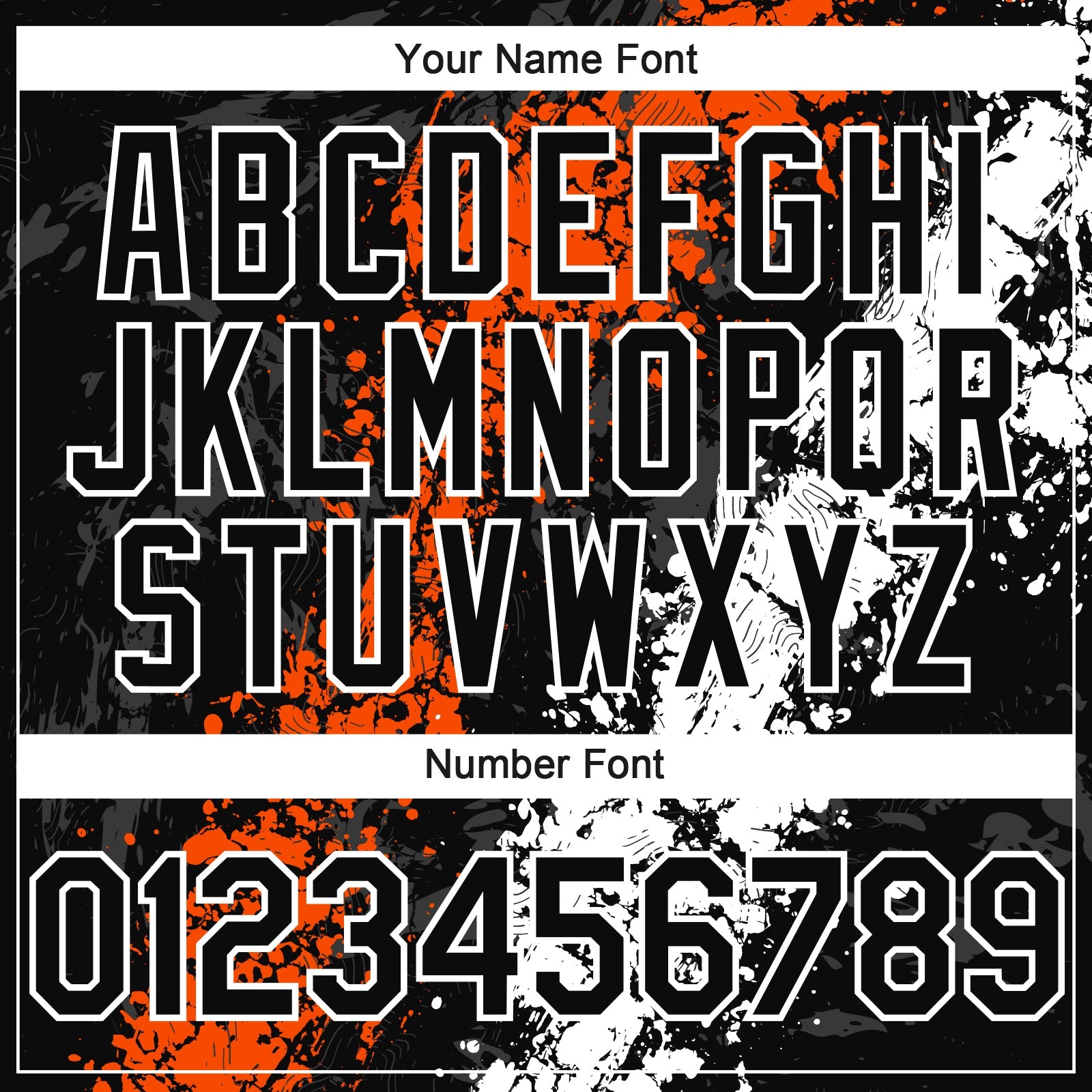 Custom Black Orange-White 3D Pattern Design Splash Authentic Baseball Jersey