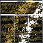 Custom Black Old Gold-White 3D Pattern Design Splash Authentic Baseball Jersey