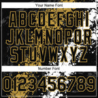 Custom Black Old Gold-White 3D Pattern Design Splash Authentic Baseball Jersey