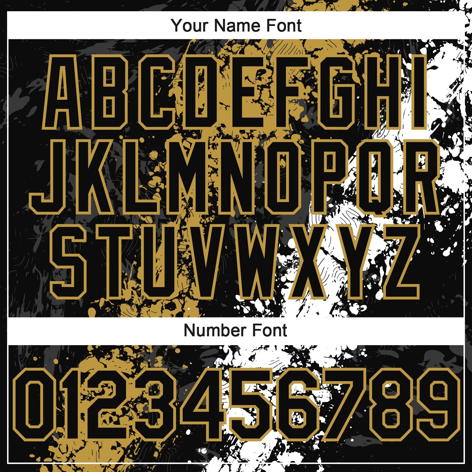 Custom Black Old Gold-White 3D Pattern Design Splash Authentic Baseball Jersey