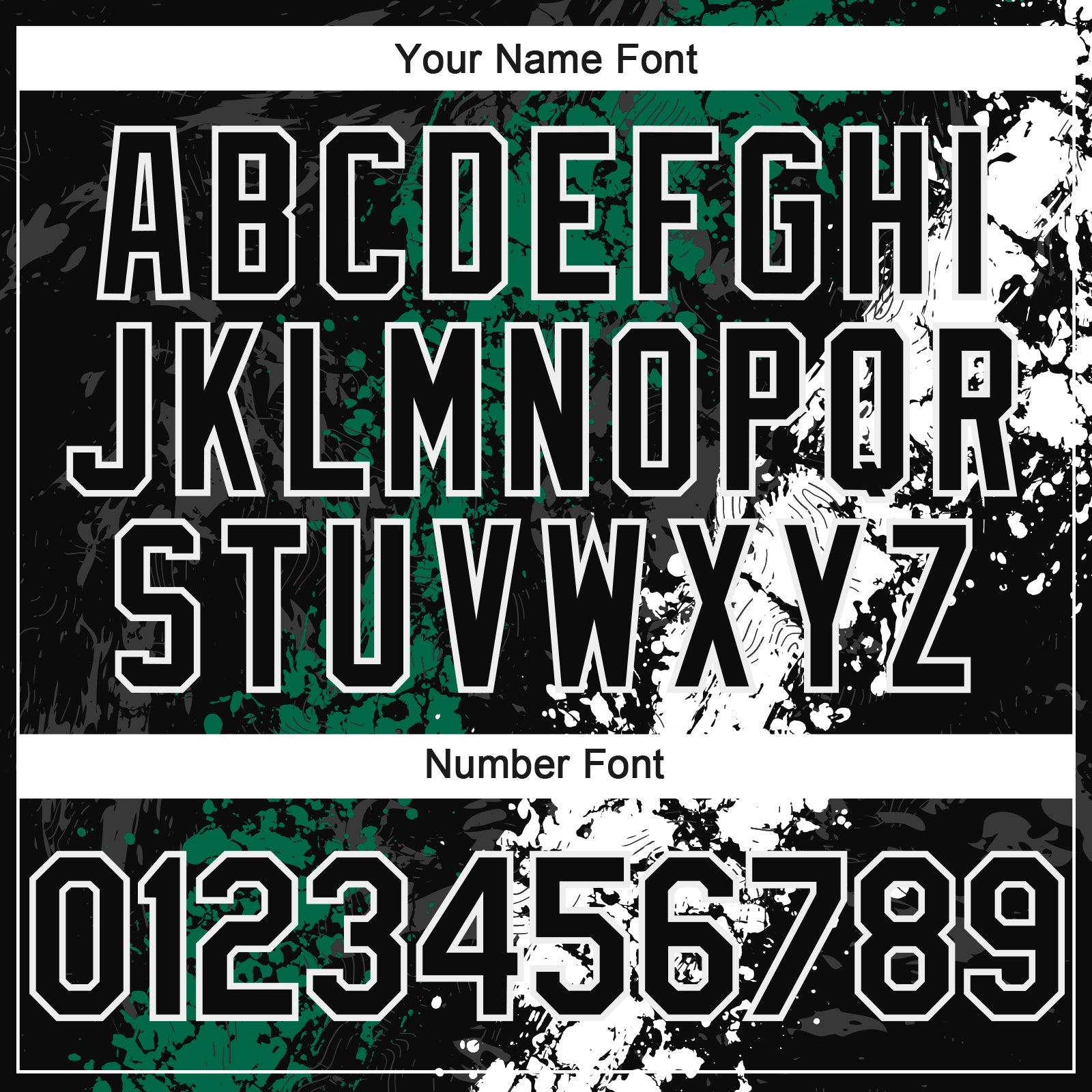 Custom Black Kelly Green-White 3D Pattern Design Splash Authentic Baseball Jersey